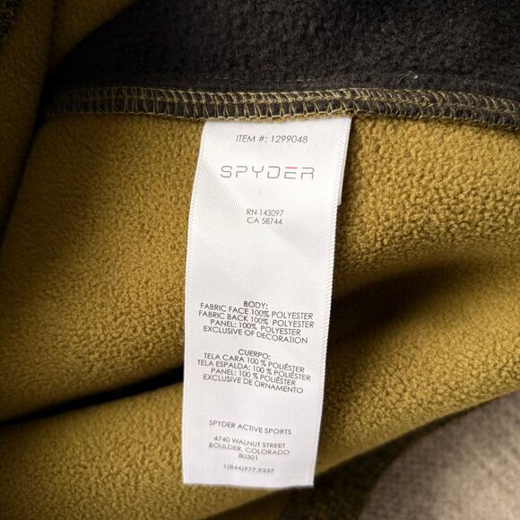 Spyder Men's Outbound Green Black Sz Medium Quarter Zip Jacket Sweater - Picture 7 of 7